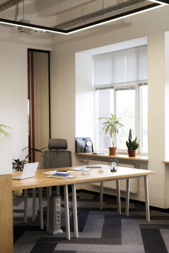 front view off office desk